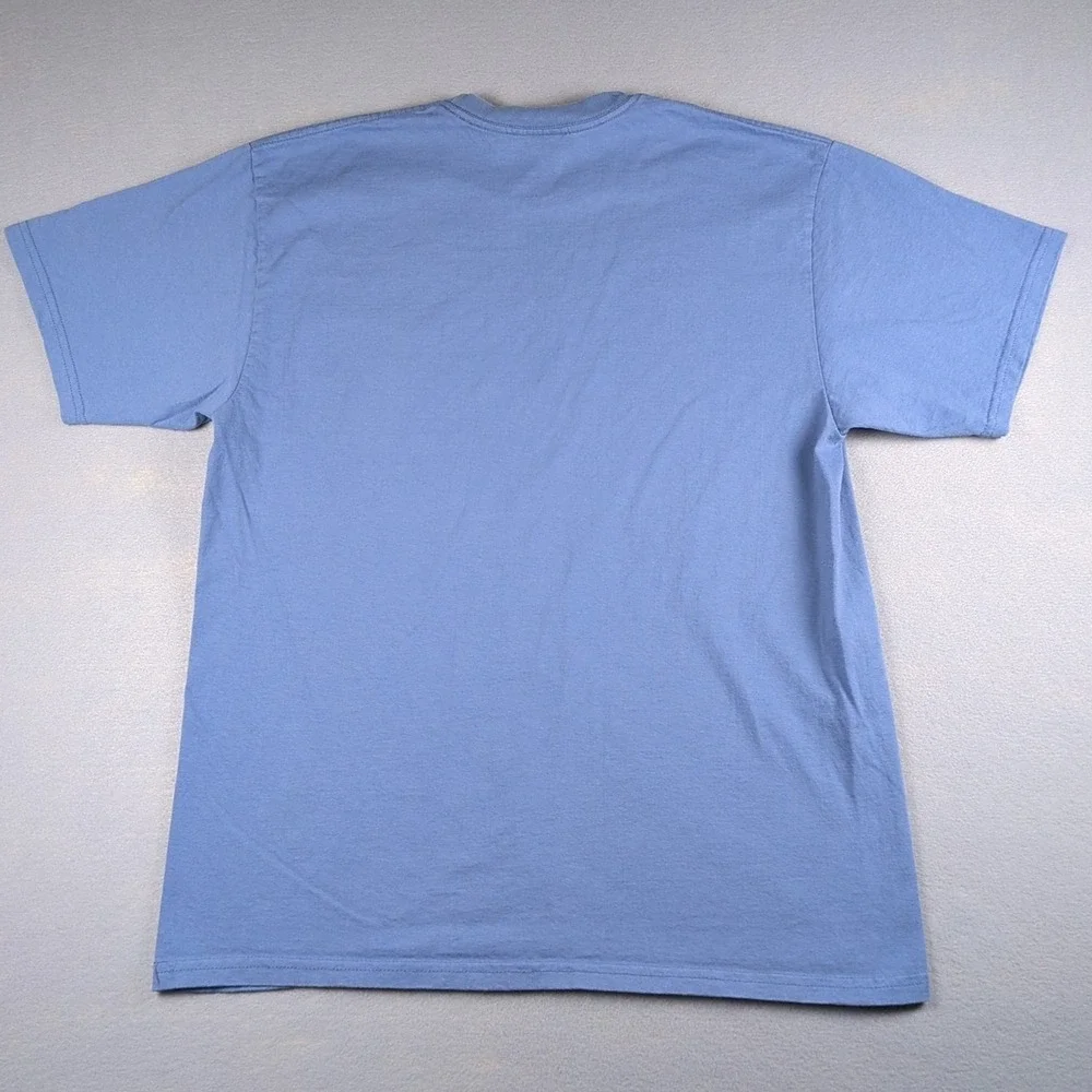 Vintage Nike Shirt Mens Large Blue Small Swoosh Embroidered Y2K Plain Basic Tee